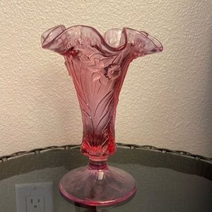 Vintage Vase Empress Rose (Transparent) by FENTON